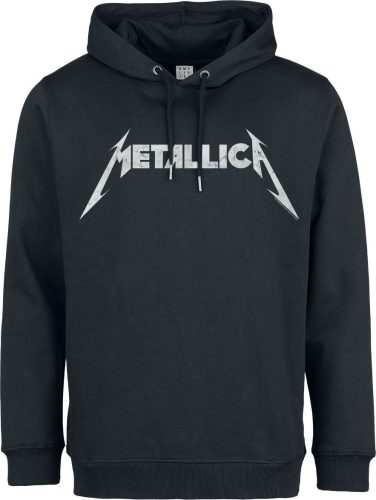 Metallica Amplified Collection - White Logo Mikina s kapucí černá