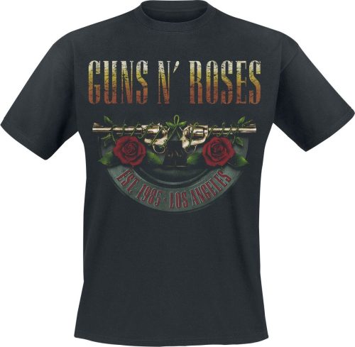 Guns N' Roses Logo and Bullet Europe Tour 2017 Tričko černá