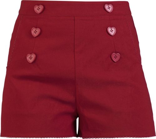 Voodoo Vixen Heart Button Shorts Dámské šortky červená