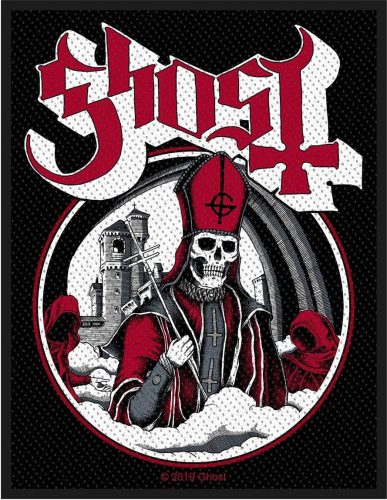 Ghost Secular Haze nášivka cerná/bílá/cervená