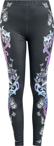 Full Volume by EMP Leggings With Skull And Butterfly Print Leginy černá