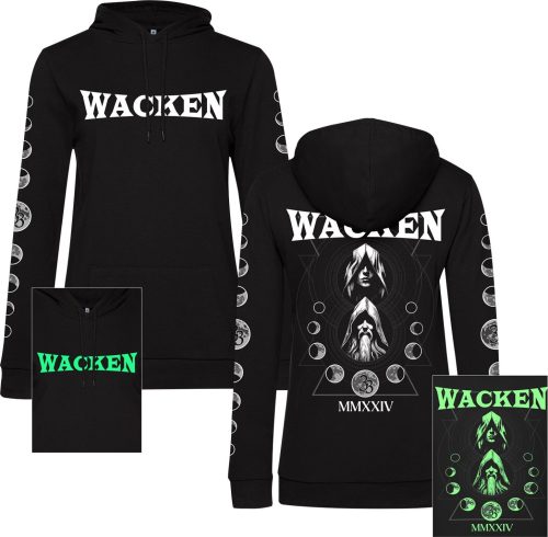 Wacken Open Air Summon Holy Ground - Faces GITD Mikina s kapucí černá