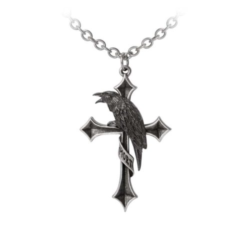 Alchemy Gothic Crux Corvis Pendant Náhrdelník - řetízek stríbrná