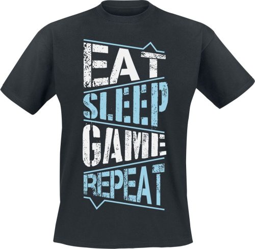 Gaming-Sprüche Eat Sleep Game Repeat Tričko černá