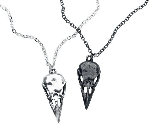 Alchemy Gothic Náhrdelník Coeur Crane Náhrdelník - řetízek cerná/stríbrná