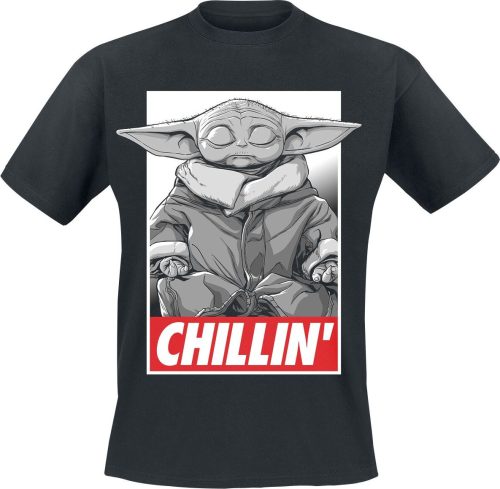 Star Wars The Mandalorian - Chillin' Tričko černá