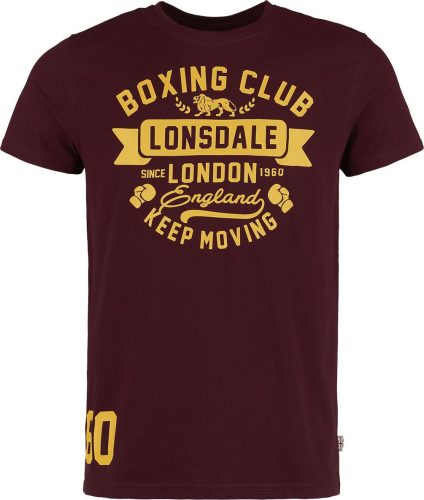 Lonsdale London GRUTING Tričko burgundská červeň