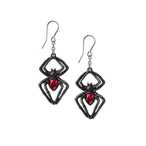 Alchemy Gothic Black Widow Earrings náušnice stríbrná