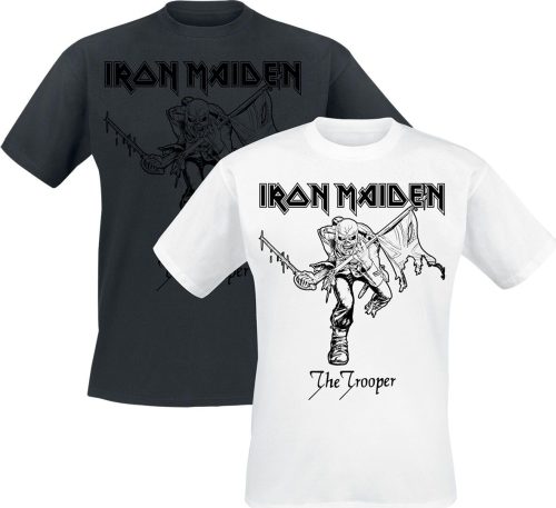 Iron Maiden Trooper - Doppelpack Tričko cerná/bílá