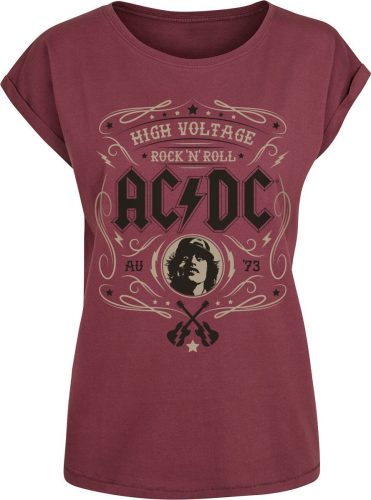 AC/DC High Voltage - Rock 'N' Roll Dámské tričko burgundská červeň