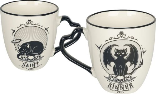 Alchemy England Sada hrnků Saint und Sinner sada porcelánových šálku cerná/bílá