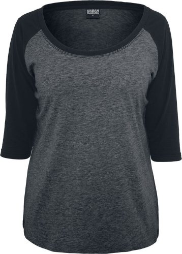 Urban Classics Ladies 3/4 Contrast Raglan Tee Dámské tričko s dlouhými rukávy charcoal/černá