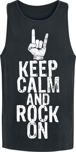 Sprüche Keep Calm And Rock On Tank top černá