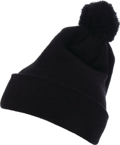 Flexfit Cuffed Pom Pom Knit Beanie Čepice černá