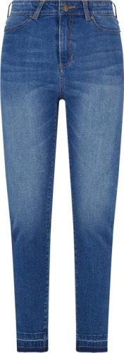 Urban Classics Ladies Skinny High Waist Open Hem Jeans Dámské džíny modrá