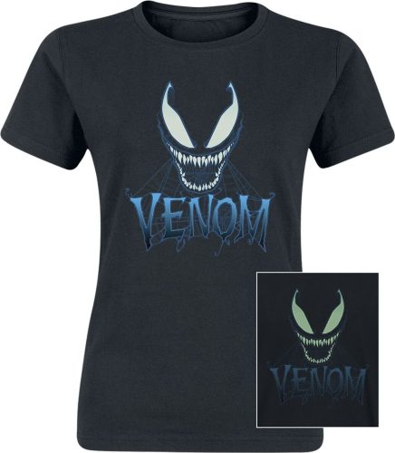 Venom (Marvel) Blue web face - svítí v tmě Dámské tričko černá