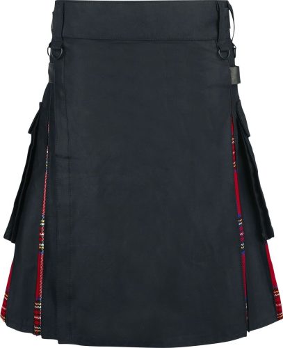 Altana Industries Černý tartanový kilt Kilt černá