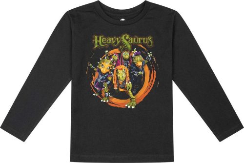 Heavysaurus Metal-Kids - Rock 'n Rarr detské tricko - dlouhý rukáv černá