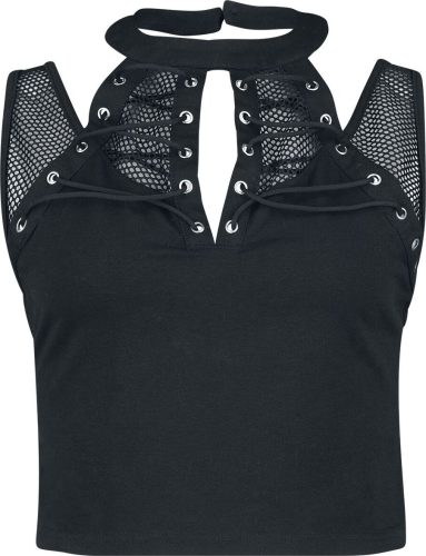 Banned Alternative Chalice Mesh And Laced Top Dámský top černá