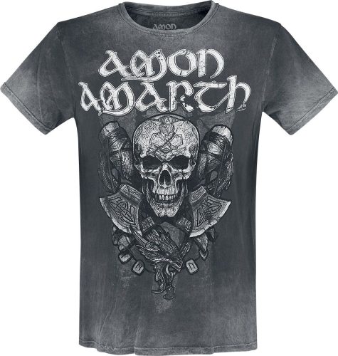 Amon Amarth Carved Skull Tričko tmavě šedá