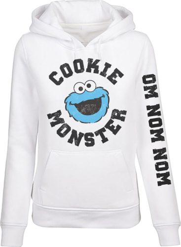 Sesame Street Cookie Monster Dámská mikina s kapucí bílá