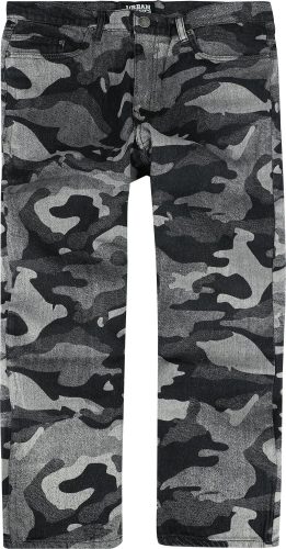 Urban Classics Laser Camo Printed Jeans Džíny cerno maskácová