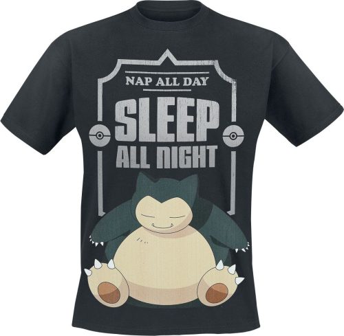 Pokémon Snorlax - Sleep All Night Tričko černá