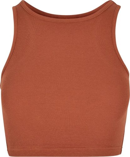 Urban Classics Ladies Cropped Rib Top Dámský top hnědá