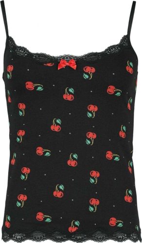 Pussy Deluxe Cherries Classic Top Dámský top cerná/cervená