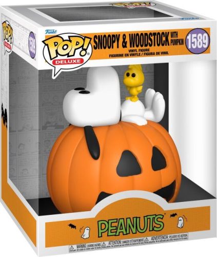 Peanuts Vinylová figurka č.1589 Snoopy and Woodstock with Pumpkin (POP! Deluxe) Sberatelská postava vícebarevný