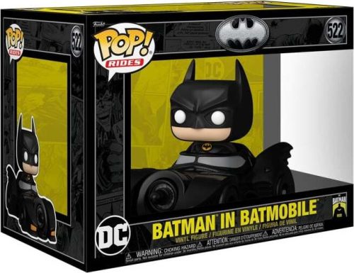 Batman Vinylová figurka č.522 Batman in Batmobil (Pop! Ride Deluxe) Sberatelská postava vícebarevný