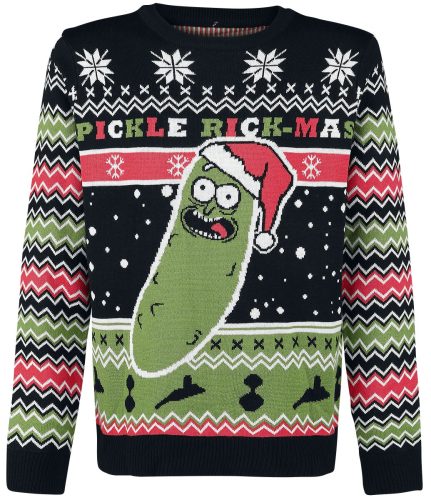 Rick And Morty Pickle Rick Pletený svetr vícebarevný