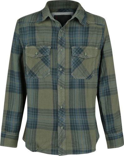 Brandit Checkshirt Košile zelená/modrá