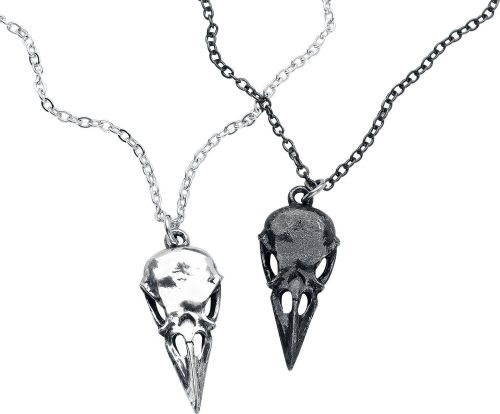 Alchemy Gothic Náhrdelník Coeur Crane Náhrdelník - řetízek cerná/stríbrná