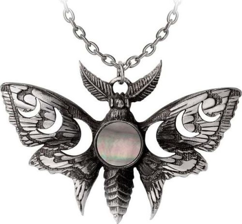 Alchemy Gothic Lunar Moth Náhrdelník - řetízek cerná/stríbrná