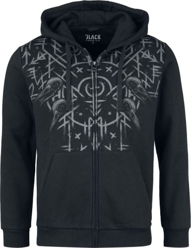 Black Premium by EMP Raven Skull Zipper Hoodie Mikina s kapucí na zip černá