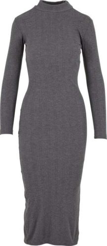 Urban Classics Ladies Rib Longlseeve Mockneck Dress Šaty prošedivelá