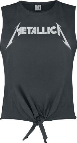 Metallica Amplified Collection - White Logo Dámský top charcoal