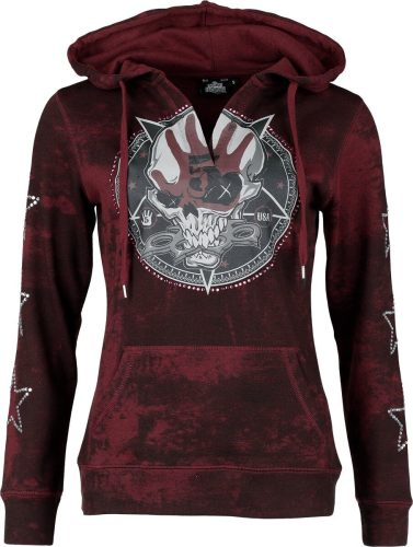 Five Finger Death Punch EMP Signature Collection Dámská mikina s kapucí cervená/cerná