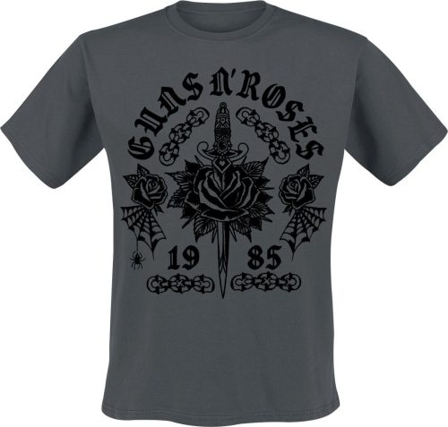 Guns N' Roses Rose Tattoo Tričko charcoal