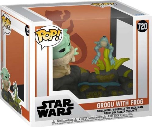 Star Wars Vinzlová figurka č.720 The Mandalorian - Grogu with Frog (POP! Deluxe) Sberatelská postava vícebarevný