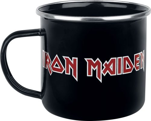 Iron Maiden Logo - Emaille Becher Hrnek černá