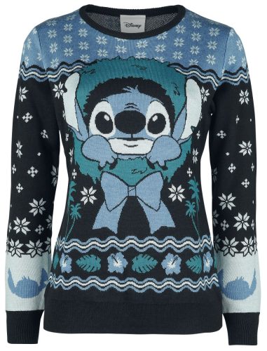 Lilo & Stitch Christmas Stitch Pletený svetr modrá/zelená