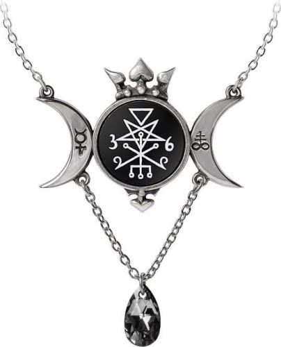 Alchemy Gothic Wycca Queen Náhrdelník - řetízek cerná/stríbrná