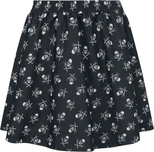 Black Premium by EMP Skull Skirt Sukně černá