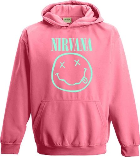 Nirvana Kids - Logo detská mikina s kapucí růžová