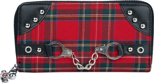 Banned Alternative Red Tartan Wallet Peněženka cerná/cervená