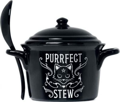 Alchemy England Kotlík s lžící Purrfect Stew Cereální miska cerná/bílá