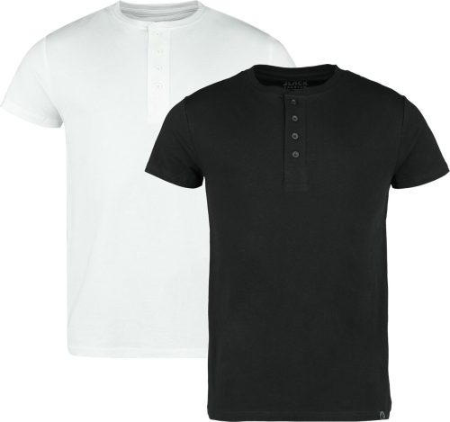 Black Premium by EMP Balení 2 ks triček Henley Tričko cerná/bílá