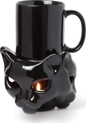 Alchemy England Tasse mit Tassenwärmer Katze Hrnek černá